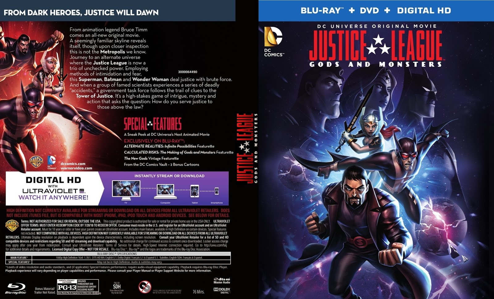 Justice League Gods and Monsters Bluray