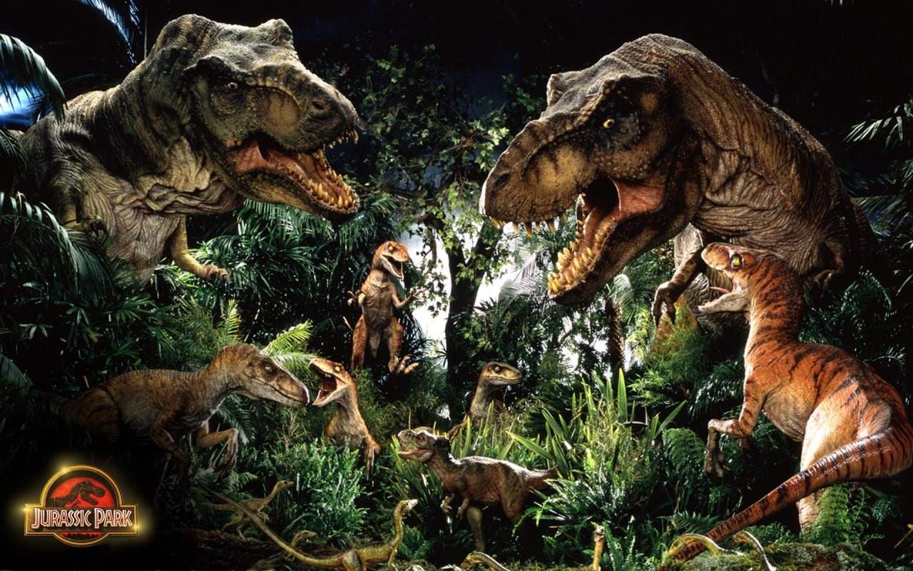 JURASSIC PARK adventure sci fi fantasy dinosaur movie film poster jungle forest 1280x800
